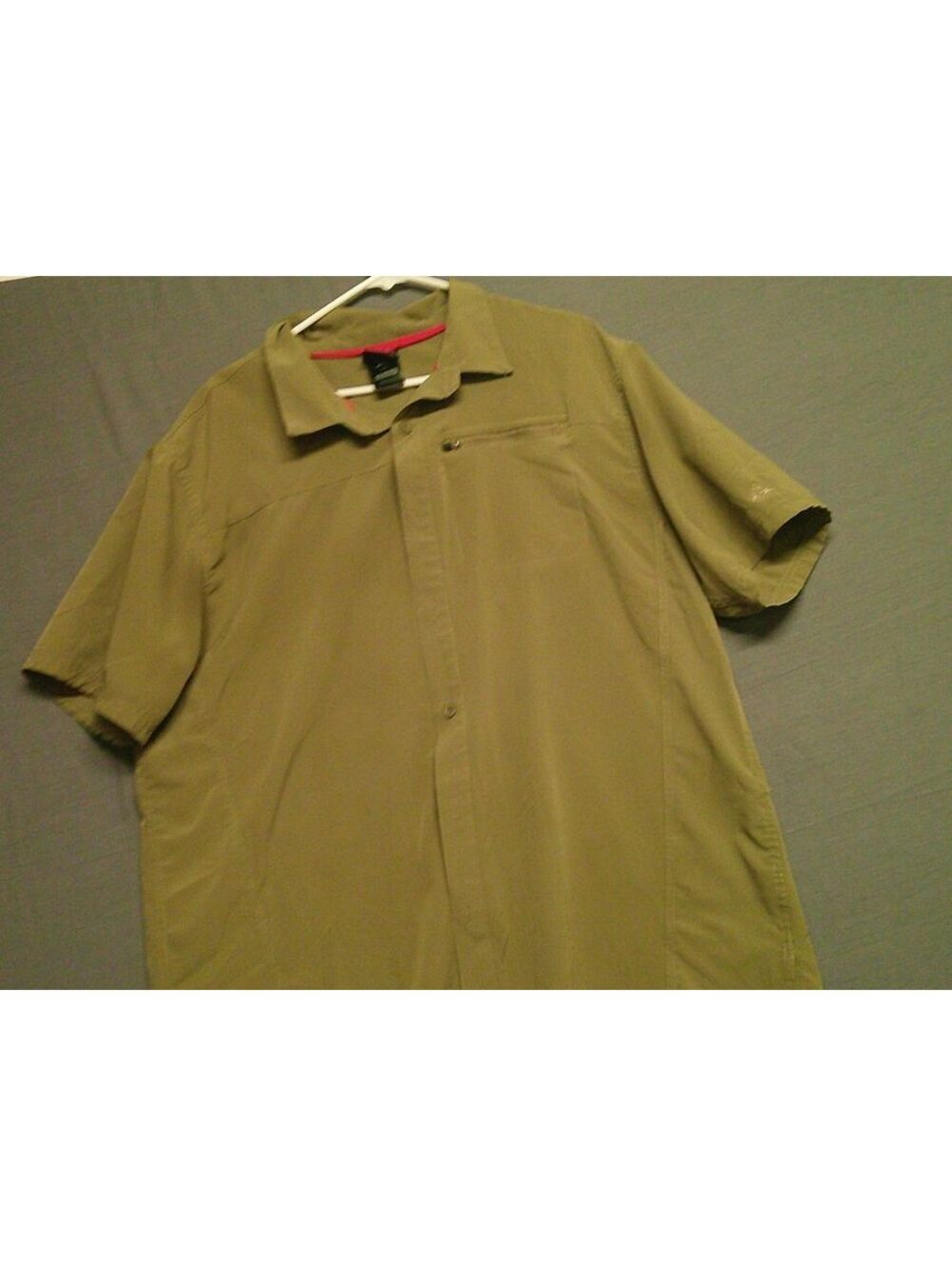 Gerry Men's Short Sleeve Casual Shirt with Zip Pocket - Tan